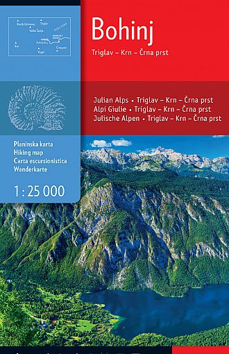 Bohinj, Triglav, Krn, Črna prst 1:25.000, planinska karta